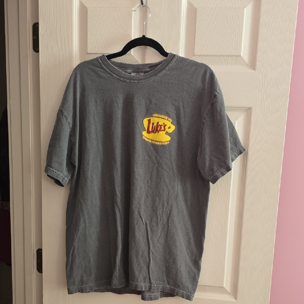 Comfort Colors Gilmore‎ Girls LUKES Gray Tee with Yellow Graphic